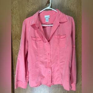 Fashion Bug Coral Dress Shirt Size M